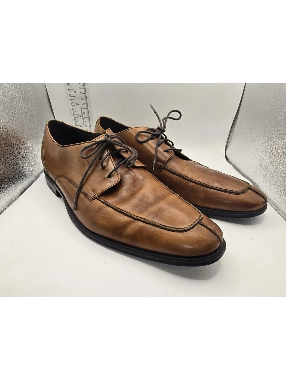 Cole Haan NikeAir Mens 11 M Tan Leather Apron Toe Derby Dress Shoes C09161